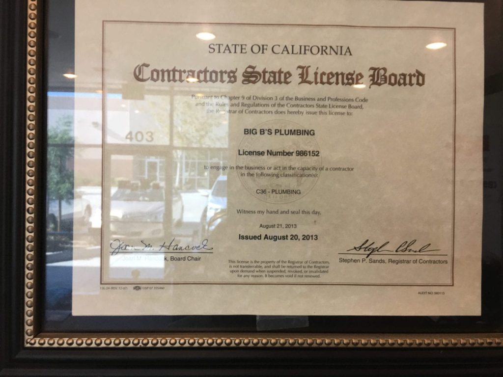Licensed Plumbing Contractor